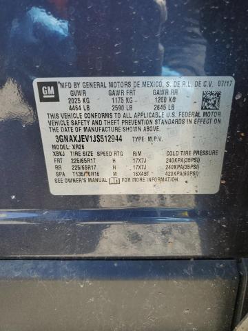 2018 CHEVROLET EQUINOX LT - 3GNAXJEV1JS512944