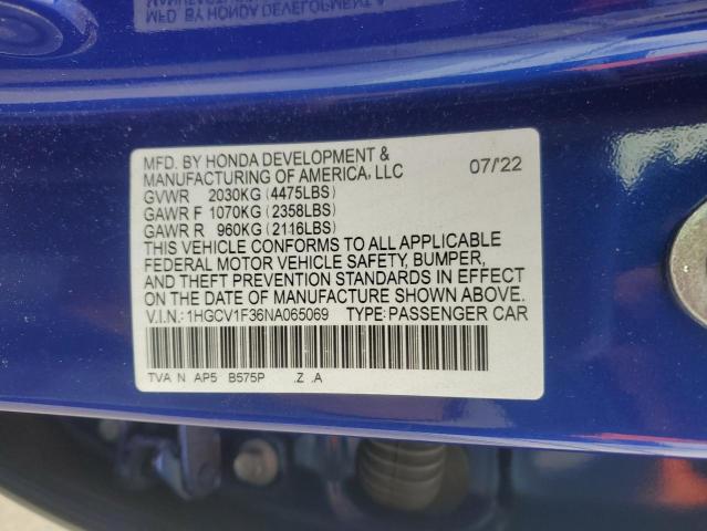 2022 HONDA ACCORD SPO - 1HGCV1F36NA065069