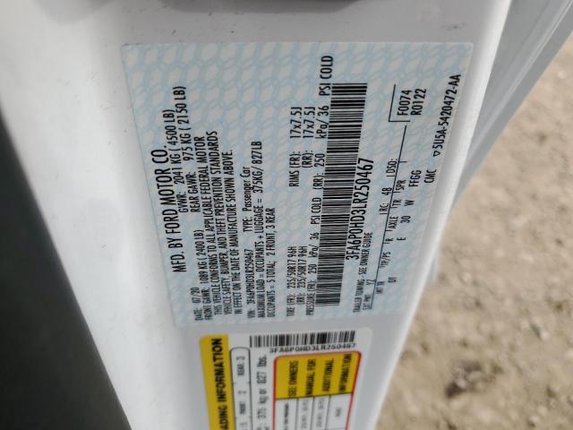 2020 FORD FUSION SE - 3FA6P0HD3LR250467
