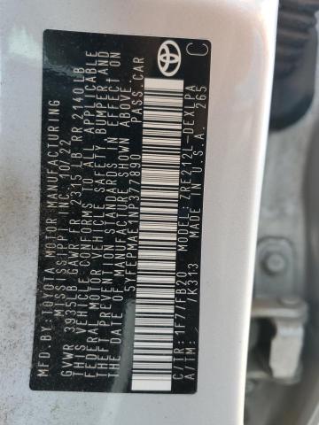 2022 TOYOTA COROLLA LE - 5YFEPMAE1NP377890