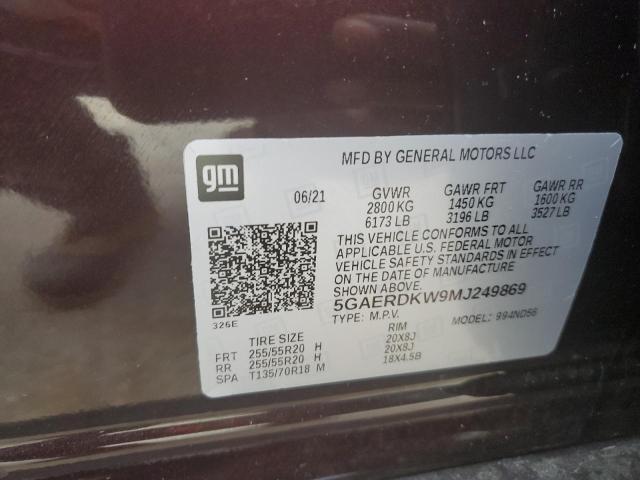2021 BUICK ENCLAVE AV 5GAERDKW9MJ249869