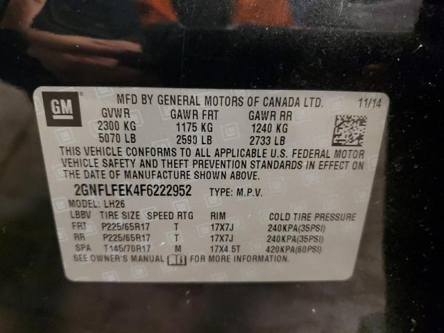 2015 CHEVROLET EQUINOX LT - 2GNFLFEK4F6222952