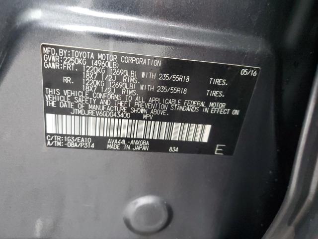 2016 TOYOTA RAV4 HV LI - JTMDJREV6GD043400