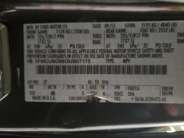 2016 FORD ESCAPE SE - 1FMCU9G98GUB07175