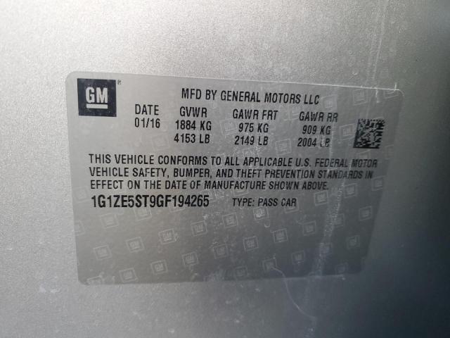 2016 CHEVROLET MALIBU LT - 1G1ZE5ST9GF194265