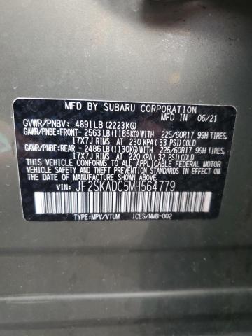2021 SUBARU FORESTER JF2SKADC5MH564779