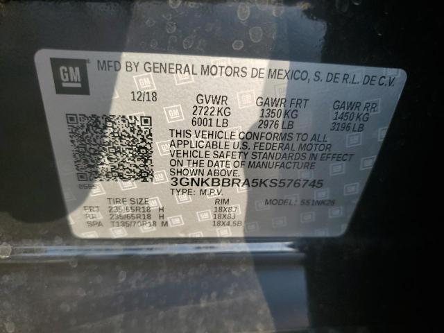 2019 CHEVROLET BLAZER 1LT - 3GNKBBRA5KS576745