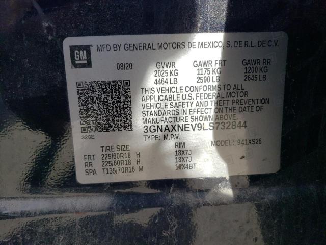 2020 CHEVROLET EQUINOX PR 3GNAXNEV9LS732844