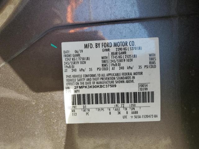 2019 FORD EDGE TITAN - 2FMPK3K90KBC37509
