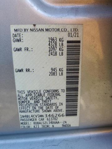 2021 NISSAN ALTIMA SR - 1N4BL4CV5MN346266