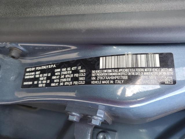 2017 FIAT 500X POP ZFBCFXAH9HP617668