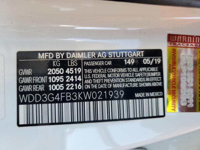 2019 MERCEDES-BENZ A 220 4MAT - WDD3G4FB3KW021939
