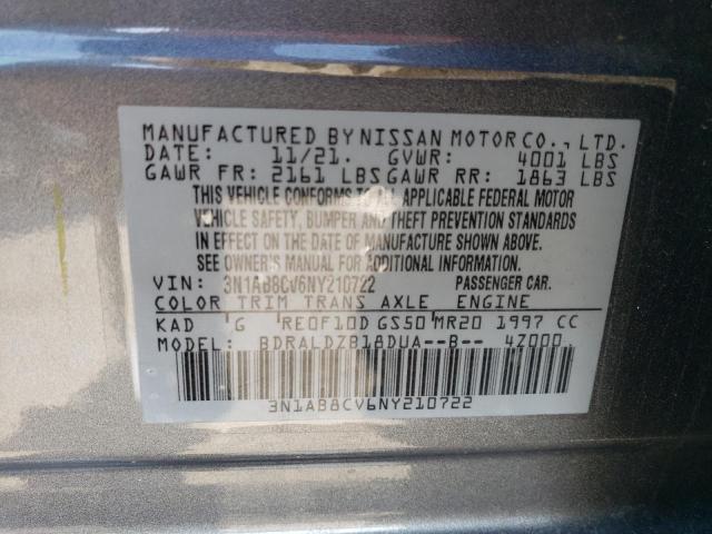 2022 NISSAN SENTRA SV 3N1AB8CV6NY210722