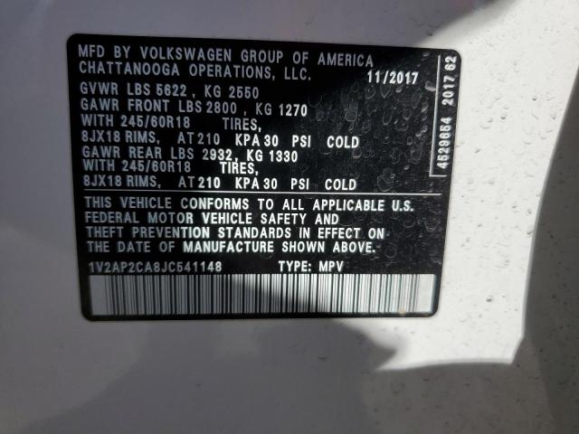 2018 VOLKSWAGEN ATLAS 1V2AP2CA8JC541148