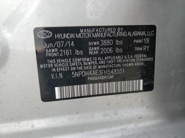 2015 HYUNDAI ELANTRA SE - 5NPDH4AE3FH548551