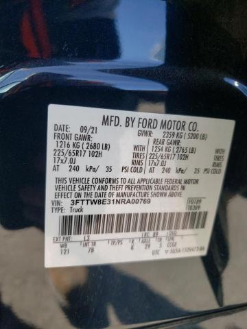 2022 FORD MAVERICK X - 3FTTW8E31NRA00769