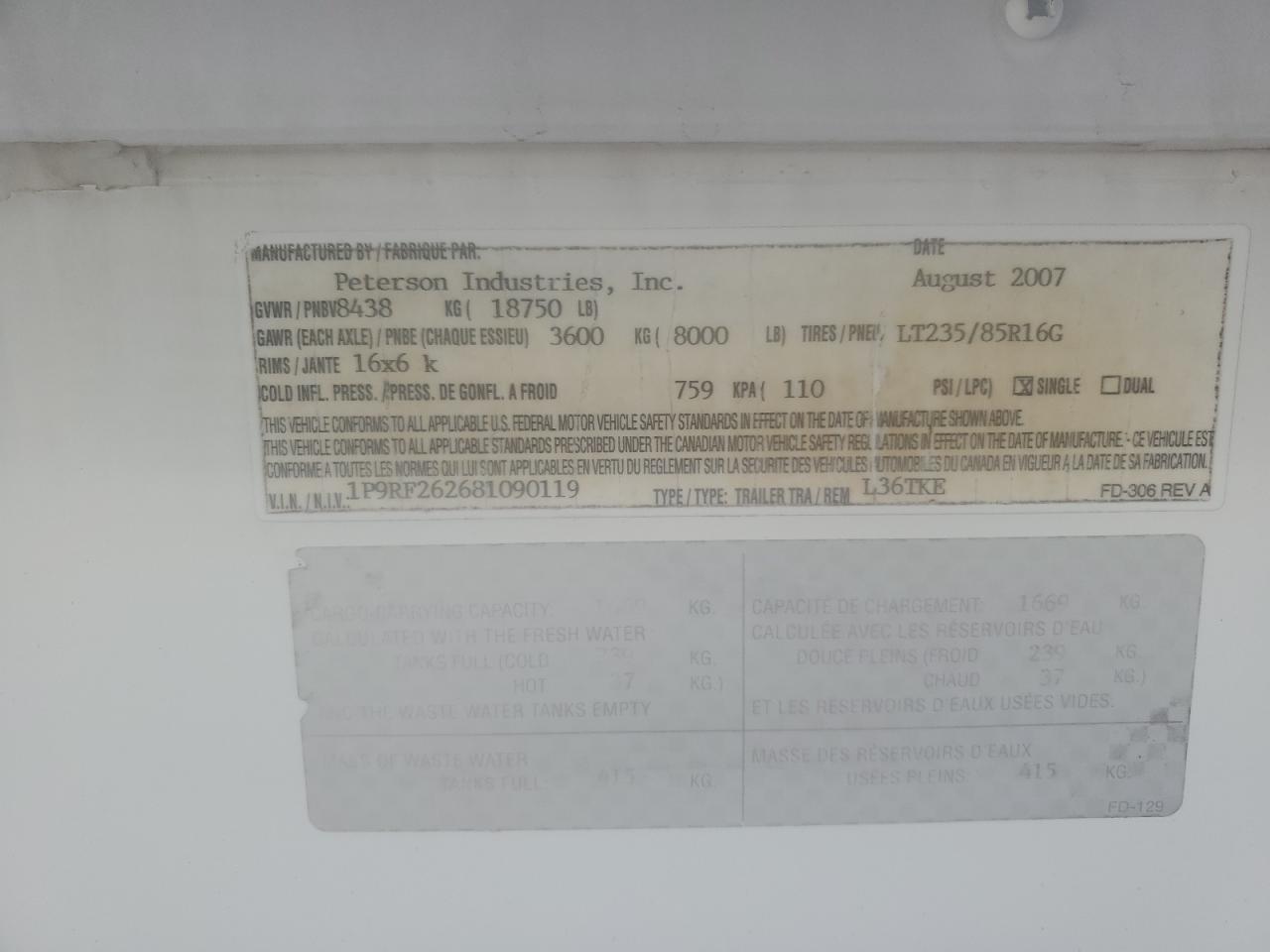 Lot #3102357652 2008 OTHER RV