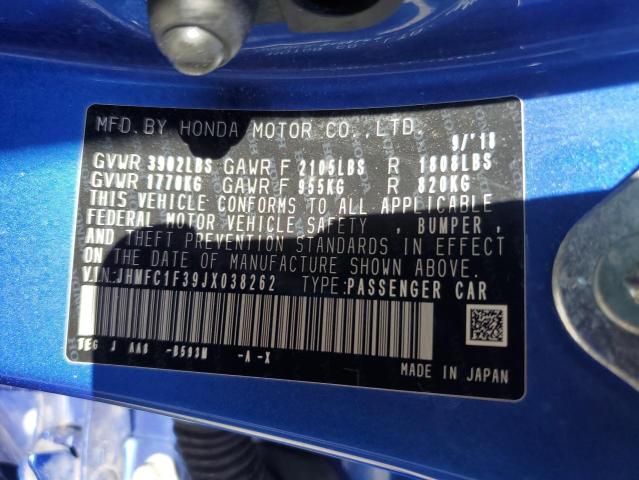 2018 HONDA CIVIC EX - JHMFC1F39JX038262