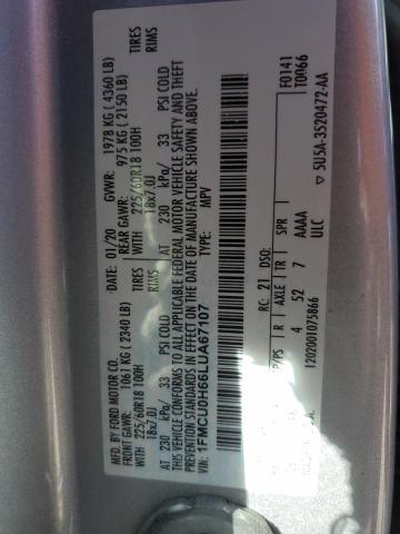 2020 FORD ESCAPE SEL - 1FMCU0H66LUA67107