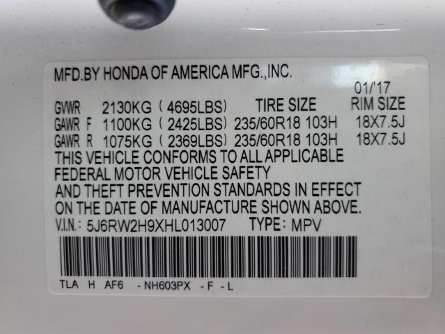 2017 HONDA CR-V TOURI - 5J6RW2H9XHL013007