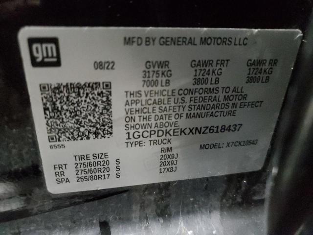 1GCPDKEKXNZ618437 2022 CHEVROLET ALL Models