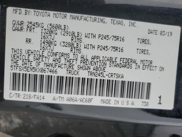 2019 TOYOTA TACOMA ACC 5TFSX5EN5KX067466