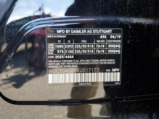 2019 MERCEDES-BENZ GLA 250 4M WDCTG4GB5KU017177