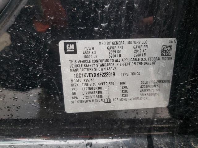 2017 CHEVROLET SILVERADO - 1GC1KVEYXHF222919