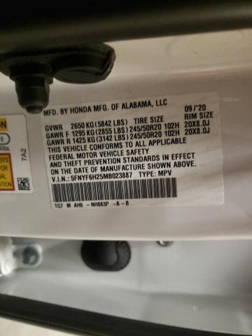 2021 HONDA PILOT SE 5FNYF6H25MB023887