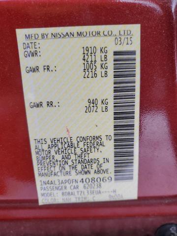 2015 NISSAN ALTIMA 2.5 - 1N4AL3AP0FN408069