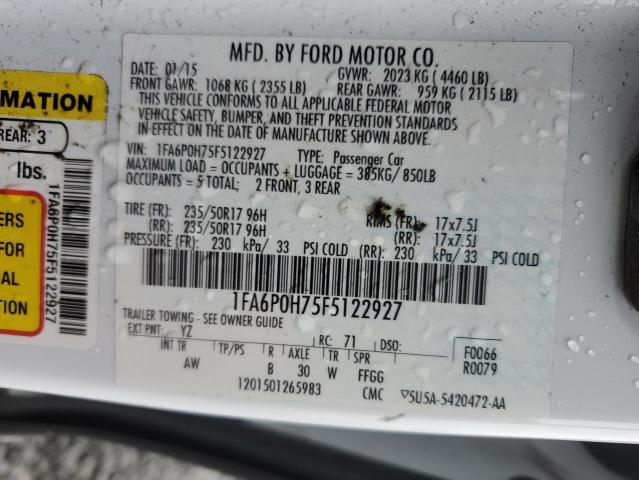 2015 FORD FUSION SE 1FA6P0H75F5122927