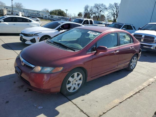 HONDA CIVIC LX 2008 red  gas 1HGFA16558L071609 photo #1