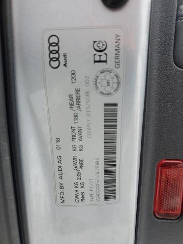 2018 AUDI S5 PRESTIG WAUC4CF57JA074885