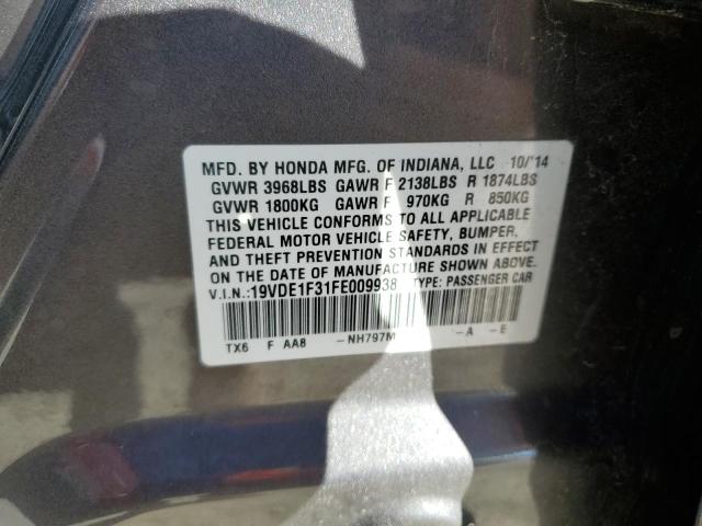2015 ACURA ILX 20 19VDE1F31FE009938