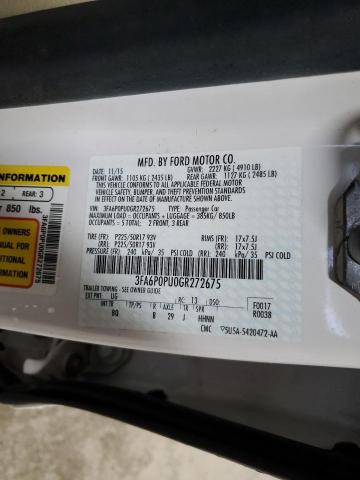 2016 FORD FUSION SE - 3FA6P0PU0GR272675