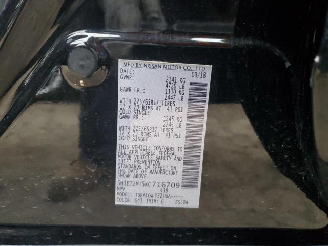 2019 NISSAN ROGUE SV H 5N1ET2MT5KC716709