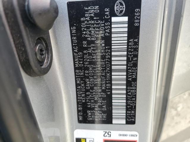 2019 TOYOTA CAMRY L - 4T1B11HK7KU779521