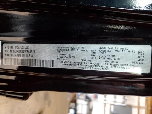2020 JEEP WRANGLER U 1C4HJXDN2LW348317