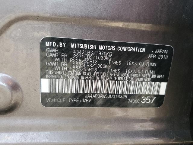2018 MITSUBISHI OUTLANDER - JA4AR3AW3JU016325