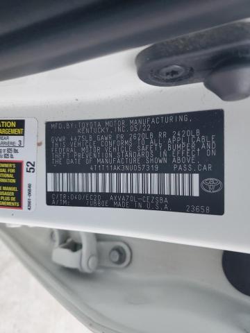 2022 TOYOTA CAMRY SE 4T1T11AK3NU057319