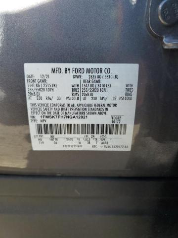 1FMSK7FH7NGA12021 2022 FORD EXPLORER