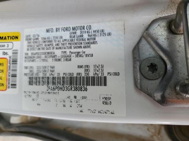 2016 FORD FUSION SE - 3FA6P0HD3GR380836