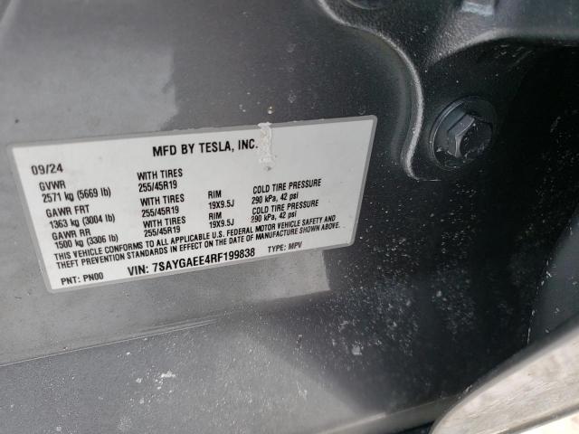 2024 TESLA MODEL Y - 7SAYGAEE4RF199838