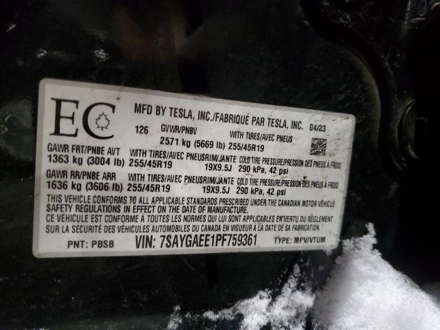 2023 TESLA MODEL Y - 7SAYGAEE1PF759361
