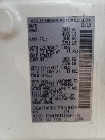 2020 NISSAN ROGUE S 5N1AT2MT3LC755864