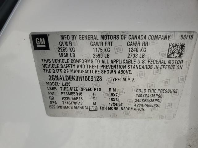 2017 CHEVROLET EQUINOX PR - 2GNALDEK0H1509123