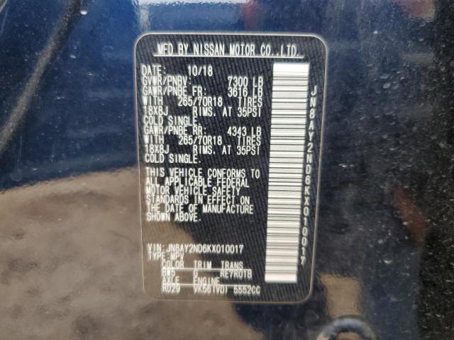 2019 NISSAN ARMADA SV JN8AY2ND6KX010017