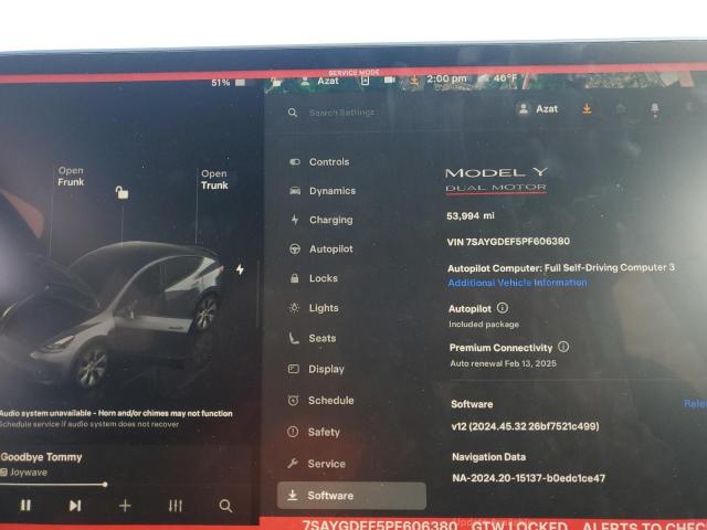 2023 TESLA MODEL Y - 7SAYGDEF5PF606380