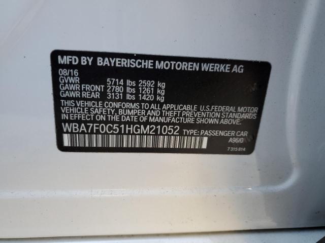 2017 BMW 750 I - WBA7F0C51HGM21052