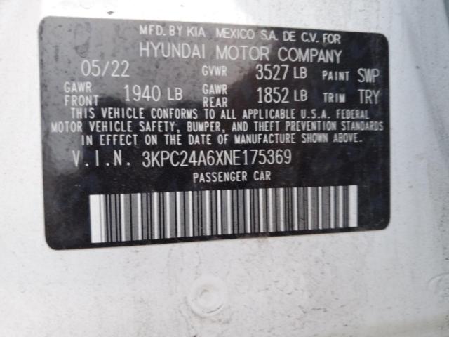 2022 HYUNDAI ACCENT SE - 3KPC24A6XNE175369